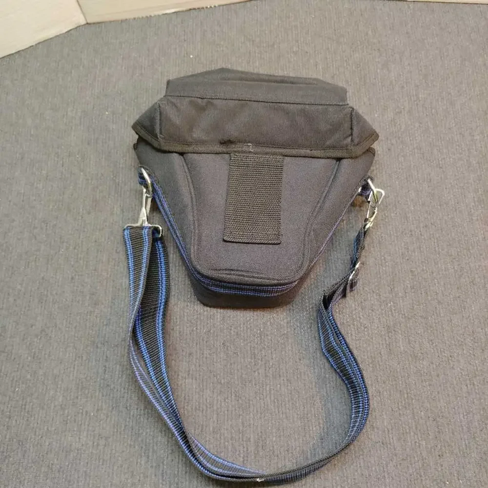 Kalimar Camera Bag Black Padded Case Blue Strap Adjustable Shoulder Bag